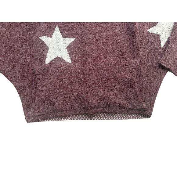 Star Patterned Burgundy Sweater - Picture 2 of 6